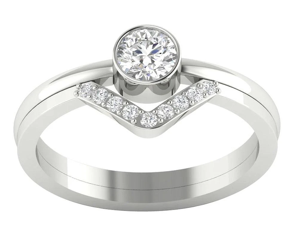 The Anthony Rose Gold Solitaire Diamond Diamond Bridal Engagement Ring Sets 8.85 mm - Image 4