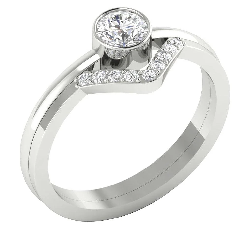 The Anthony Rose Gold Solitaire Diamond Diamond Bridal Engagement Ring Sets 8.85 mm - Image 5