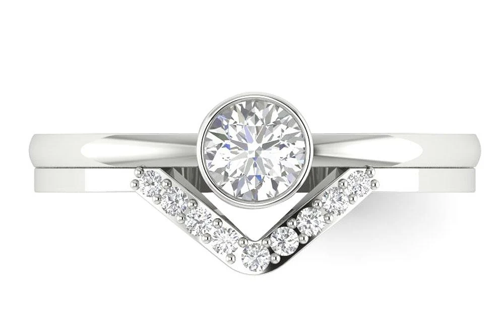 The Anthony Rose Gold Solitaire Diamond Diamond Bridal Engagement Ring Sets 8.85 mm - Image 7