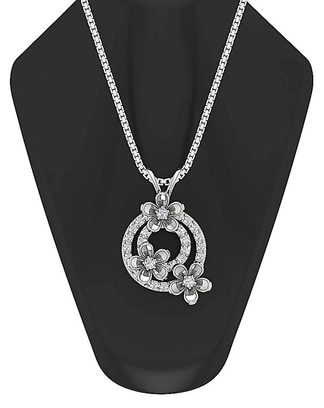 The Antonio Beautiful Flower Circle Fashion Pendant Round Diamond Yellow Gold - Image 6