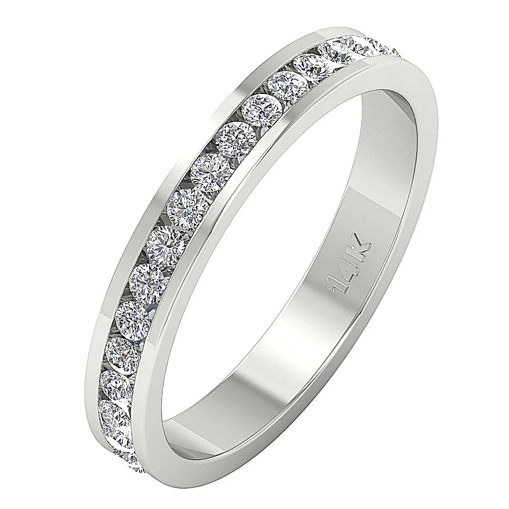 The Archie 14K White Gold Round Diamond Eternity Anniversary Ring For Women - Image 2