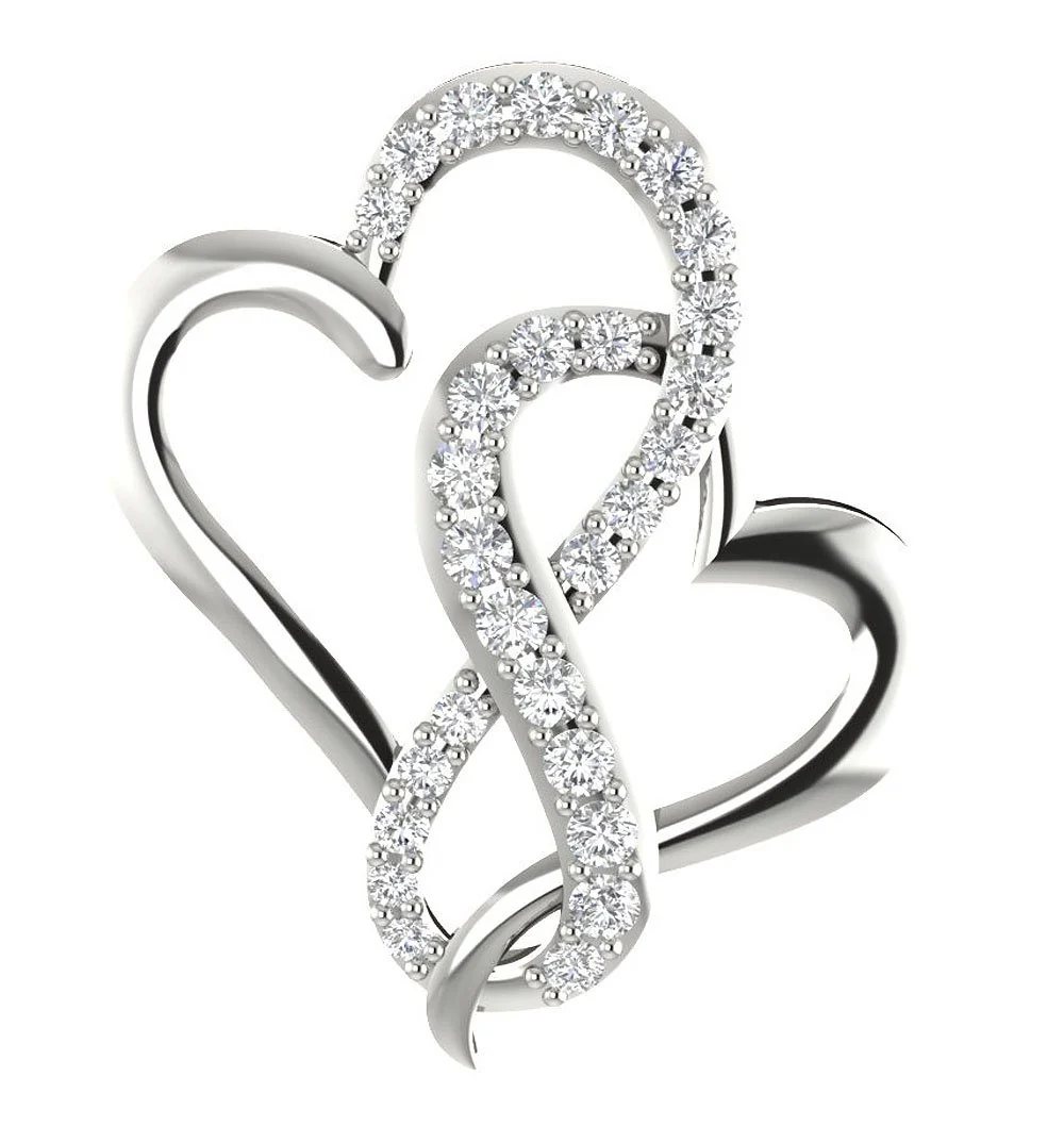 The Ari Round Cut Diamond Unique Heart Rose Gold Pendant Prong Set - Image 3