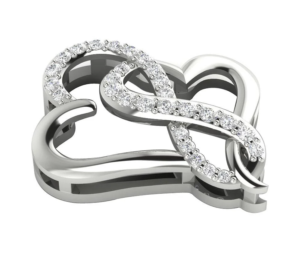The Ari Round Cut Diamond Unique Heart Rose Gold Pendant Prong Set - Image 4