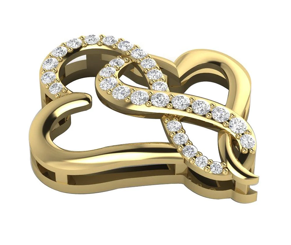 The Ari Round Cut Diamond Unique Heart Rose Gold Pendant Prong Set - Image 6