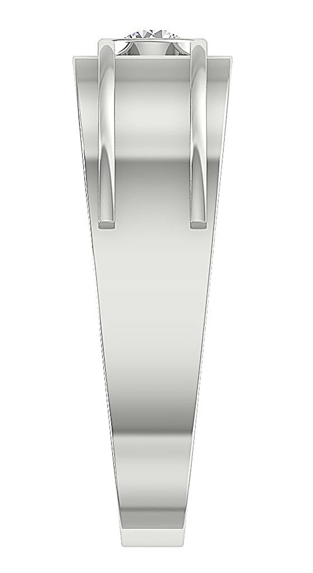 The Ariana 14k White Gold Bezel Set Natural Diamond Men's Solitaire Wedding Ring - Image 6