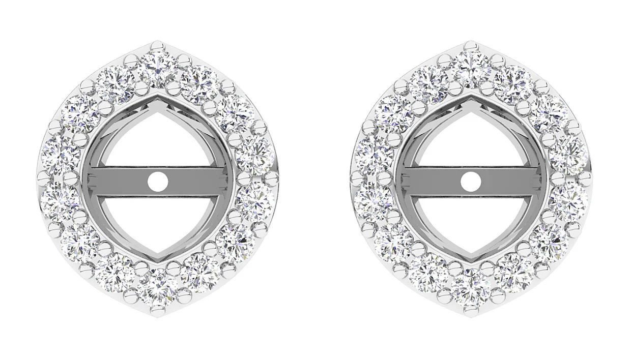 I1/SI1/VS1/VVS1 0.40Carat Jacket Earring Natural Diamond 14K Yellow Gold Prong Set - Image 4