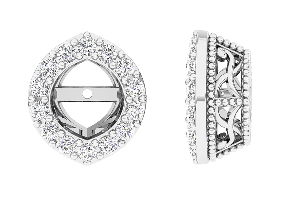 I1/SI1/VS1/VVS1 0.40Carat Jacket Earring Natural Diamond 14K Yellow Gold Prong Set - Image 8