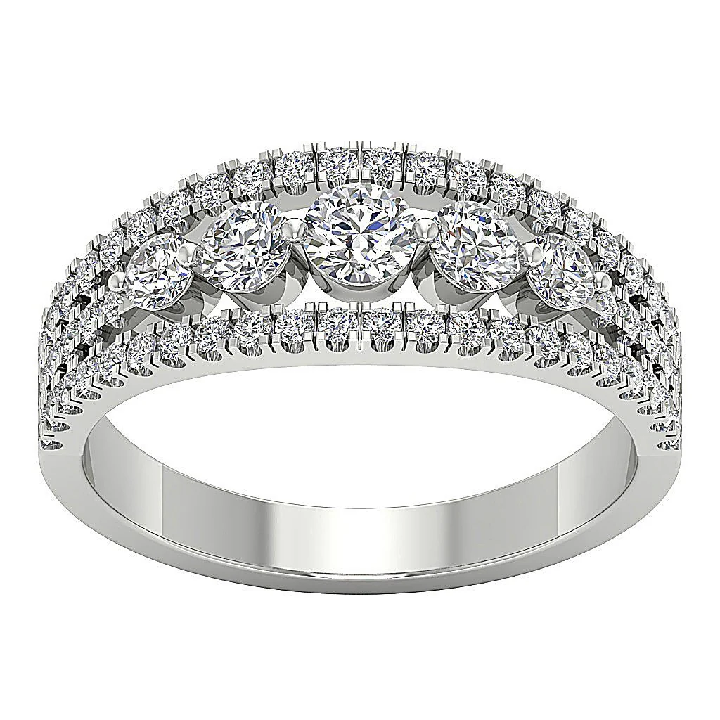The Armando Multi Round Diamond Rose Gold Engagement Wedding Ring For Her - Image 4