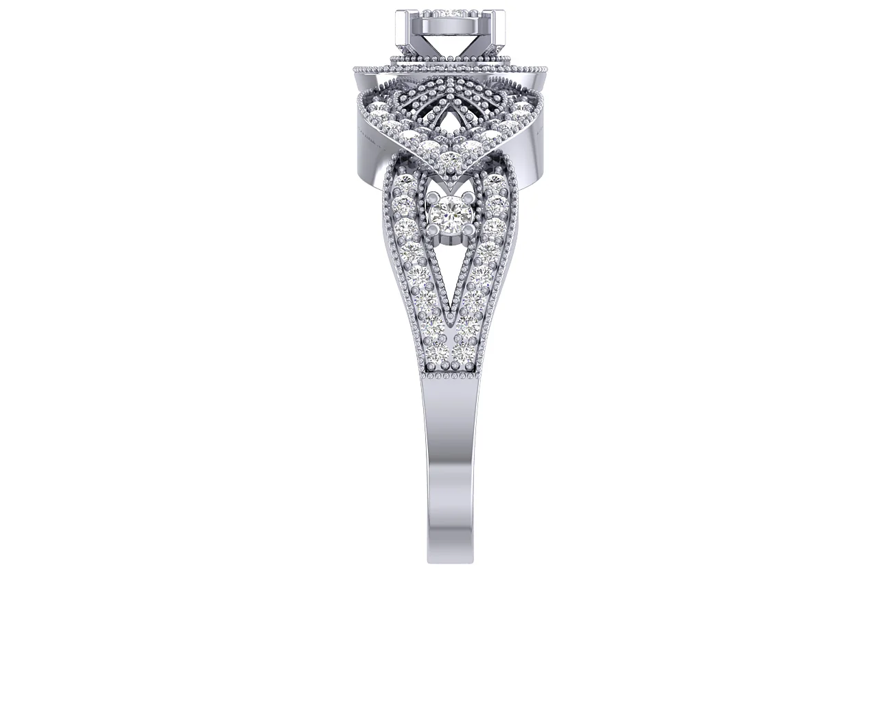 The Armani Natural Diamond Designer Milgrain Halo Solitaire Ring 14K Solid Gold Prong Set - Image 6