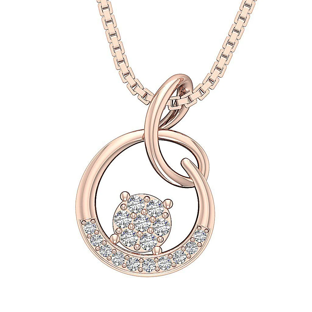 The Arthur Diamond For Good Handmade Fashion Circle Pendant Necklace Gold 0.65 inch - Image 4