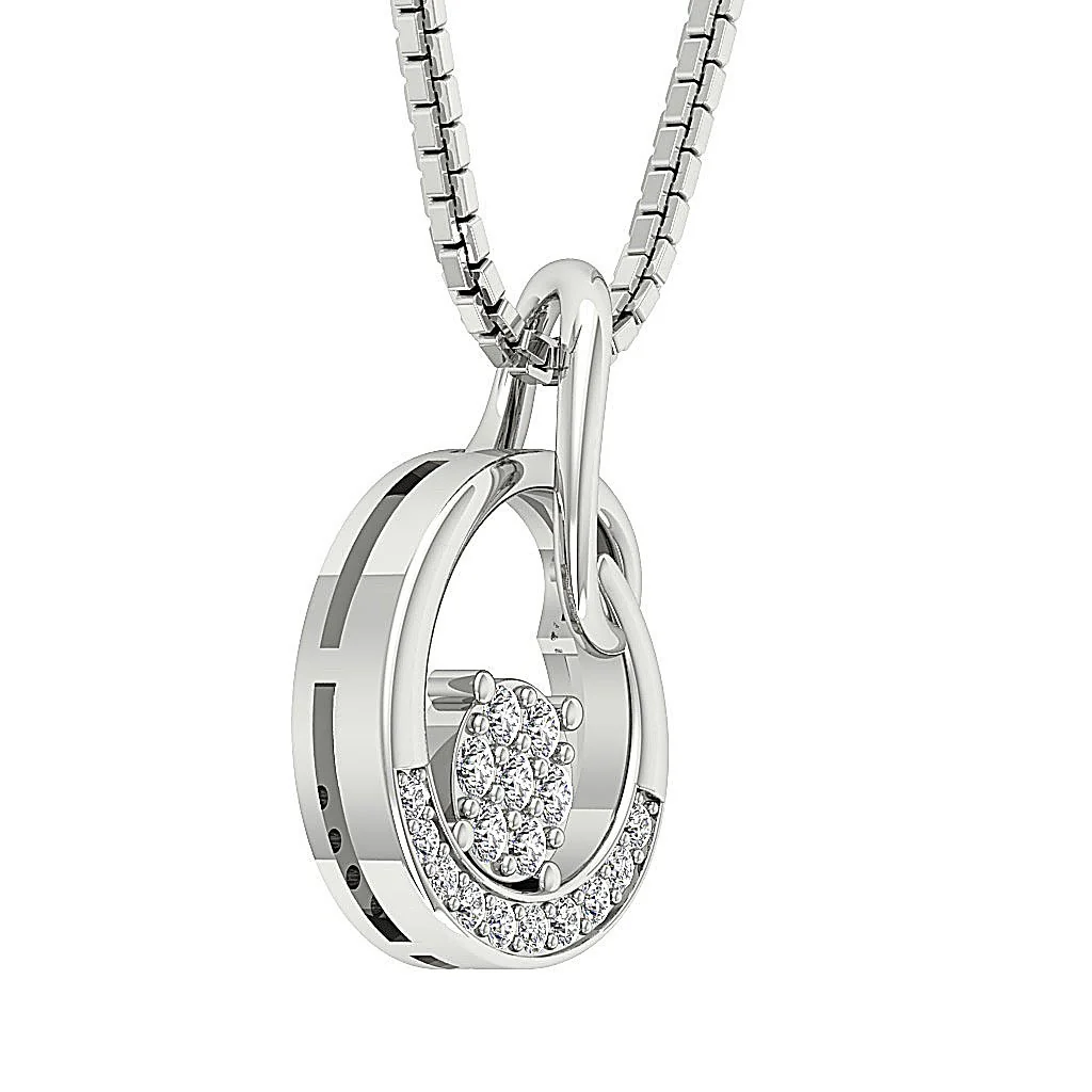 The Arthur Diamond For Good Handmade Fashion Circle Pendant Necklace Gold 0.65 inch - Image 5