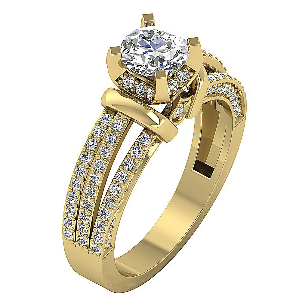 The Arturo Gorgeous Natural Diamond Solitaire Engagement Ring 14k Solid Gold - Image 2