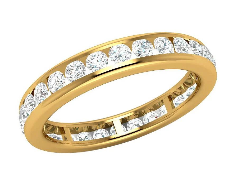 The Aryan Channel Set Natural Diamond Infinite Eternity Anniversary Ring 3.40 mm