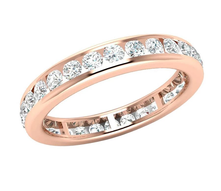 The Aryan Channel Set Natural Diamond Infinite Eternity Anniversary Ring 3.40 mm - Image 2