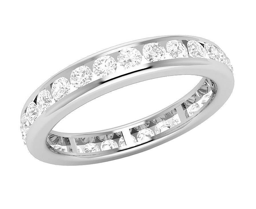 The Aryan Channel Set Natural Diamond Infinite Eternity Anniversary Ring 3.40 mm - Image 3