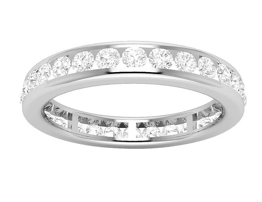 The Aryan Channel Set Natural Diamond Infinite Eternity Anniversary Ring 3.40 mm - Image 4