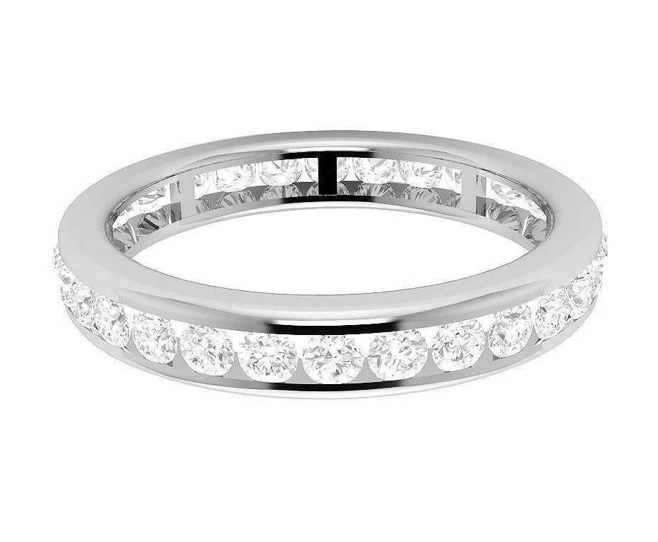 The Aryan Channel Set Natural Diamond Infinite Eternity Anniversary Ring 3.40 mm - Image 6