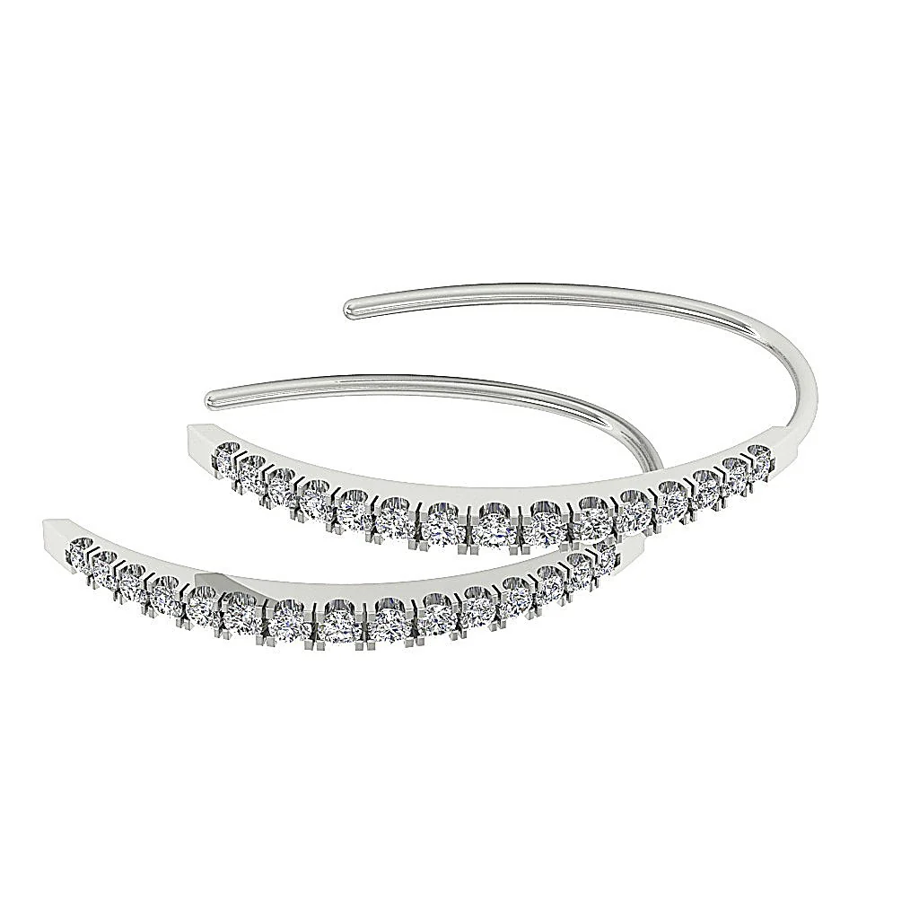 The Asher Excellent Genuine Diamond Prong Set Hoop Earring For Women Yellow Gold - Image 10