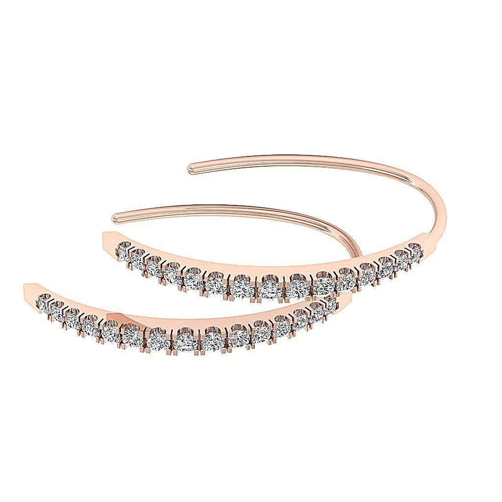 The Asher Excellent Genuine Diamond Prong Set Hoop Earring For Women Yellow Gold - Image 11
