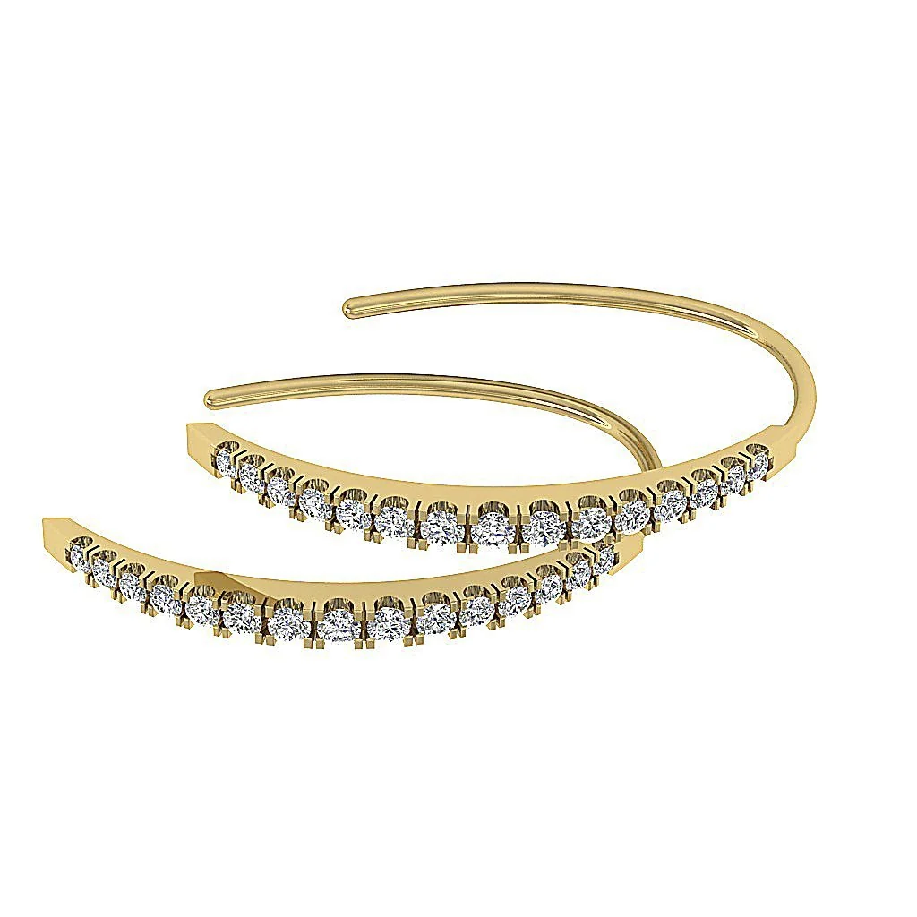 The Asher Excellent Genuine Diamond Prong Set Hoop Earring For Women Yellow Gold - Image 12