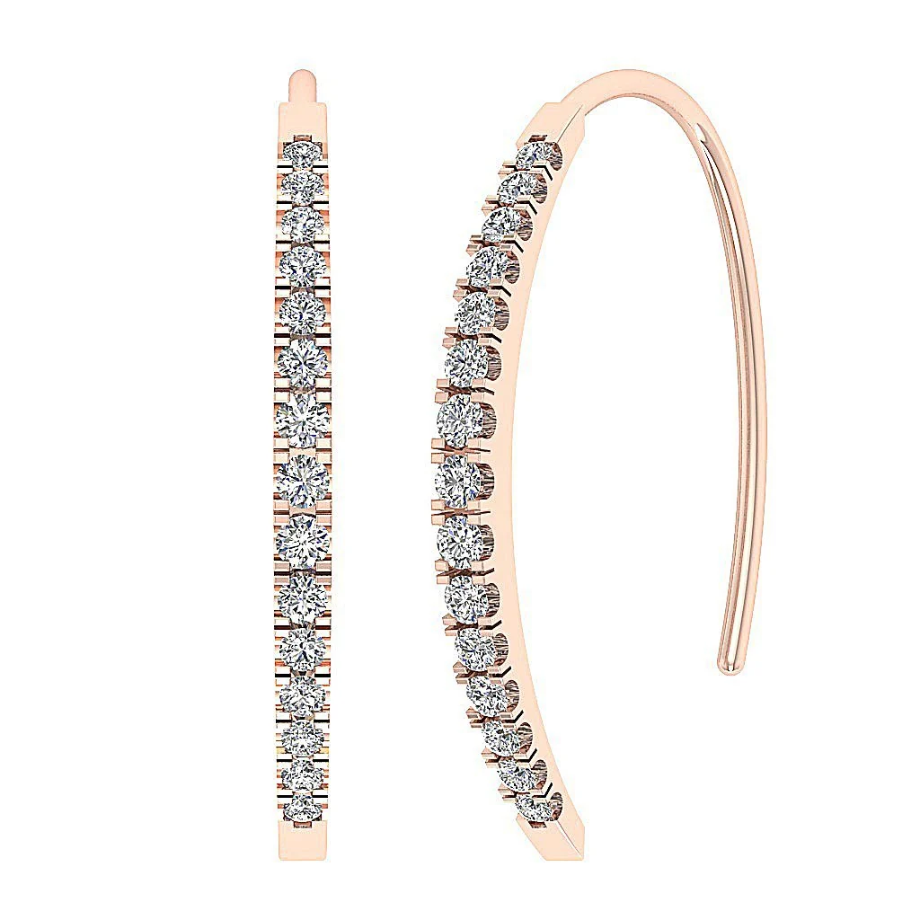 The Asher Excellent Genuine Diamond Prong Set Hoop Earring For Women Yellow Gold - Image 3