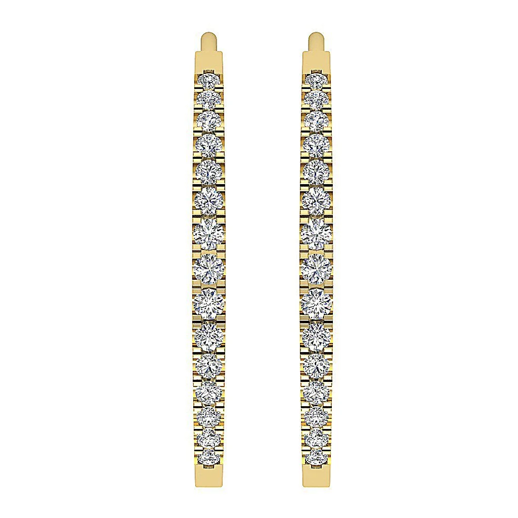 The Asher Excellent Genuine Diamond Prong Set Hoop Earring For Women Yellow Gold - Image 5
