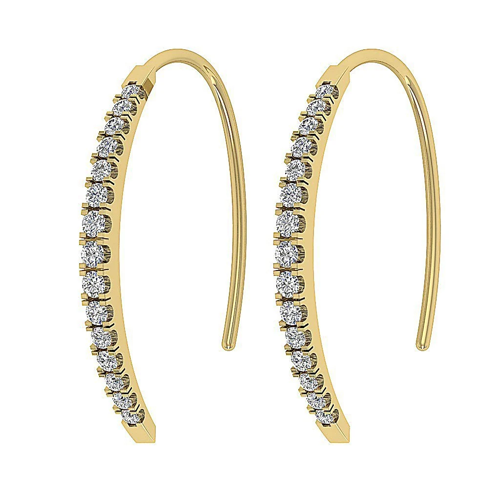 The Asher Excellent Genuine Diamond Prong Set Hoop Earring For Women Yellow Gold - Image 8