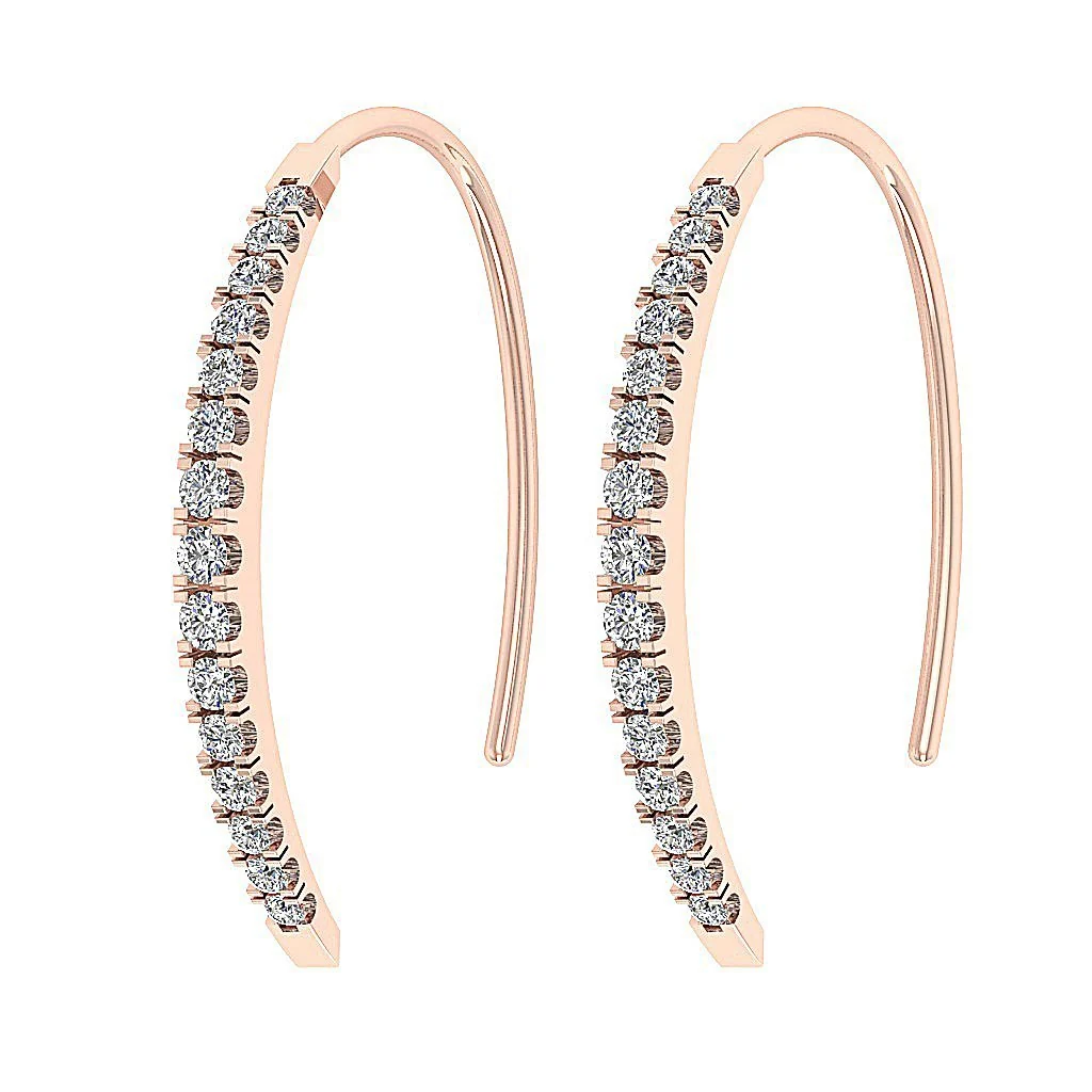 The Asher Excellent Genuine Diamond Prong Set Hoop Earring For Women Yellow Gold - Image 9