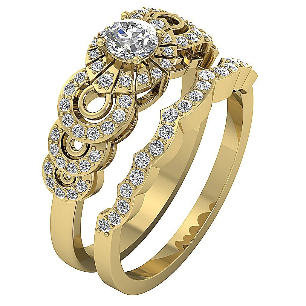 The Ashton Fancy Bridal Engagement Ring Sets For Her Natural Diamond 14k Solid Gold Appraisal - Image 2