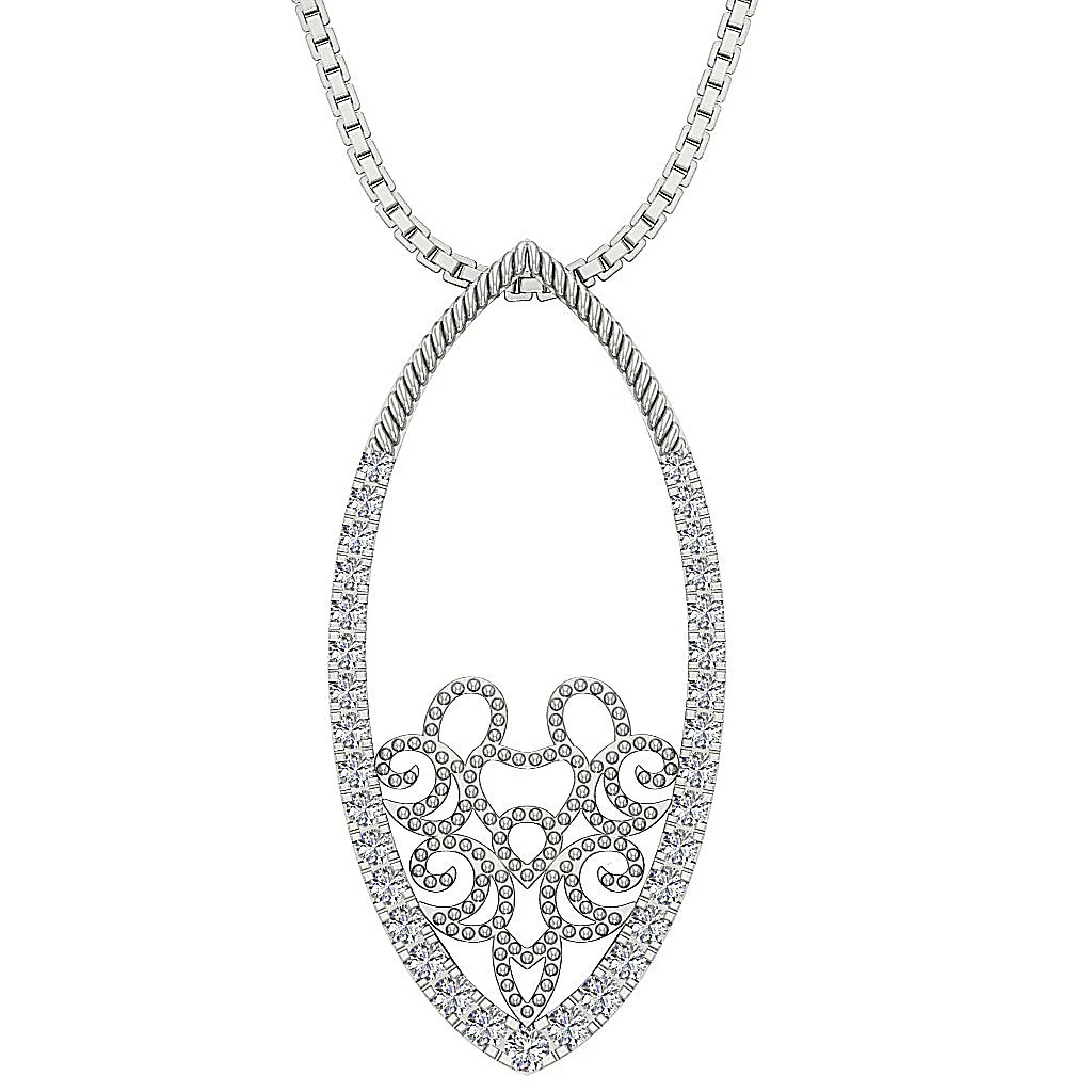 The Atlas 14k Solid Gold Natural Diamond Fashion Pendant Necklace Prong Set - Image 5