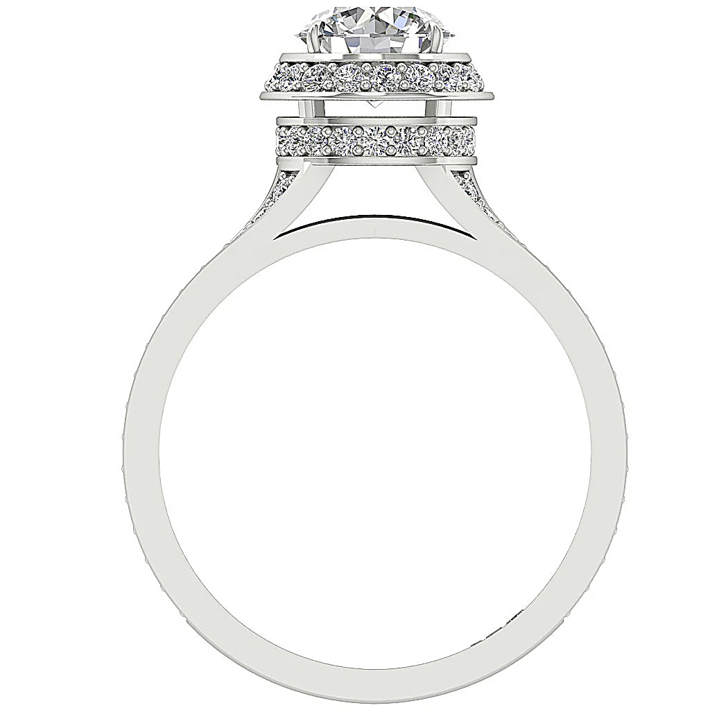 The Atreus 1.35 Carat Center Round Diamond Gold Halo 2.35Ct Solitaire Engagement Ring For Women - Image 5