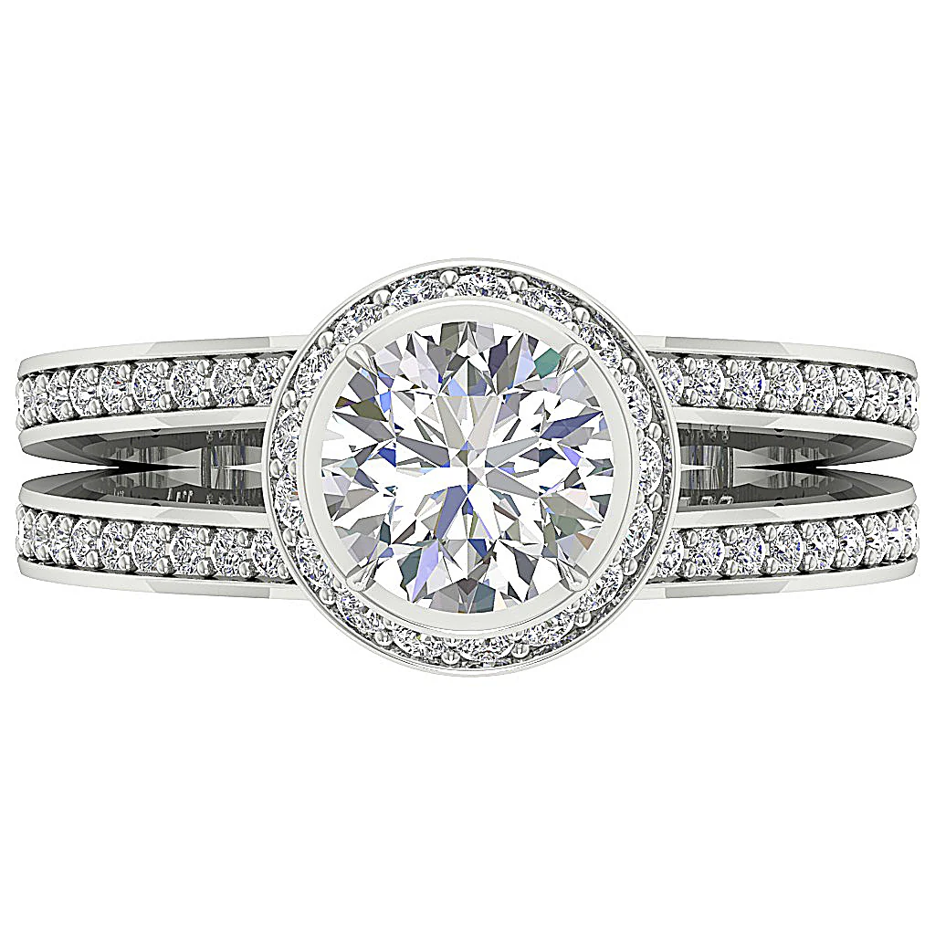 The Atreus 1.35 Carat Center Round Diamond Gold Halo 2.35Ct Solitaire Engagement Ring For Women - Image 6