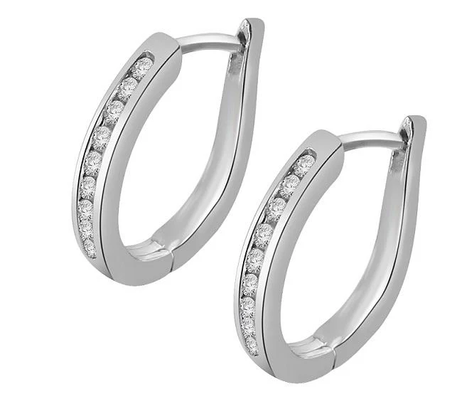 The Atticus Natural Round Diamond 14K Solid White Gold Hoop Earring - Image 3