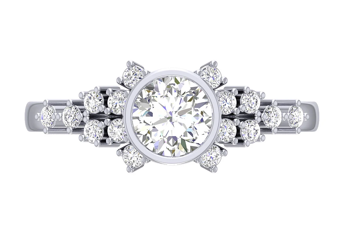 The August Elegant Solitaire Round Cut Diamond 14k Rose Gold Engagement Ring 7.70 mm - Image 8