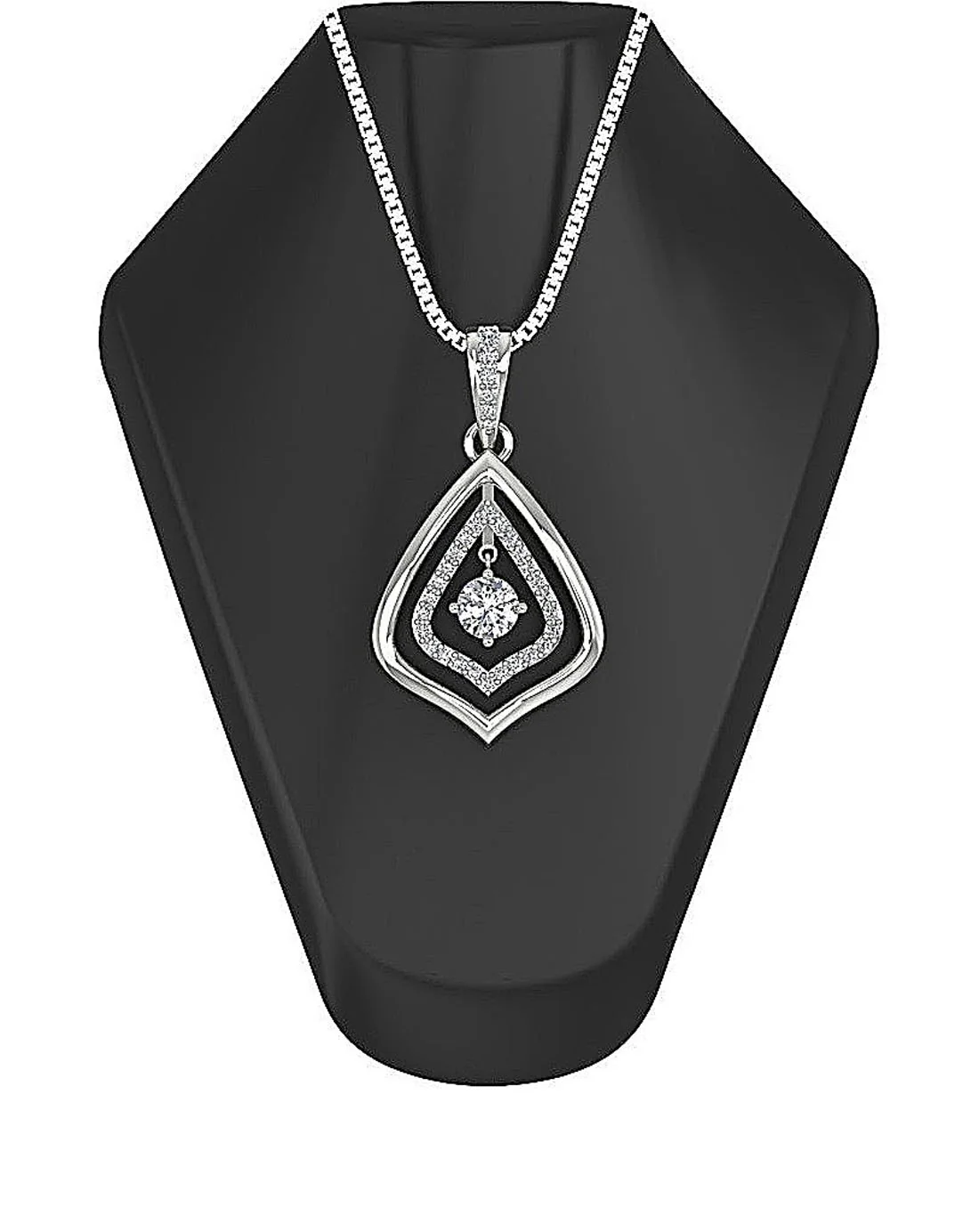 The August Ladies Round Brilliant Cut Diamond Fashion Pendant Necklace 14K Solid Gold - Image 6