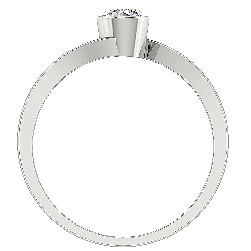 I1/SI1/VS1 0.55Ct Semi Bezel Set Solitaire Natural Diamond Engagement Ring 14K Solid Gold - Image 5