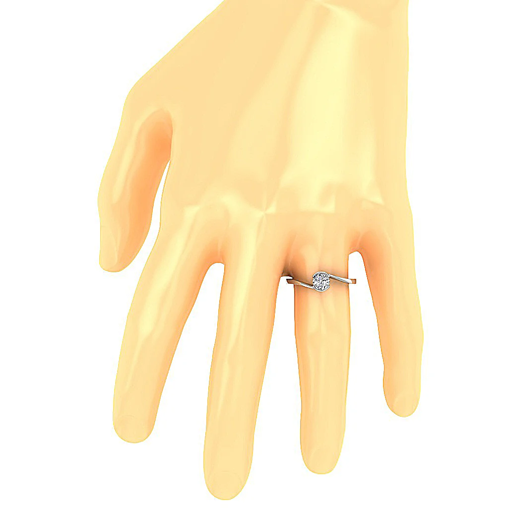 I1/SI1/VS1 0.55Ct Semi Bezel Set Solitaire Natural Diamond Engagement Ring 14K Solid Gold - Image 7
