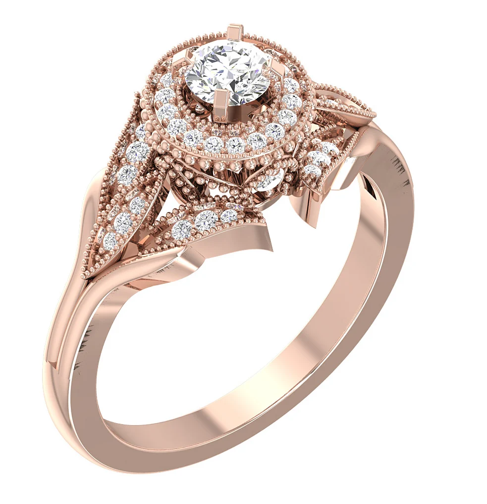 The Ava Queen of Diamonds Yellow Gold Halo Solitaire Engagement Ring For Her - Image 3