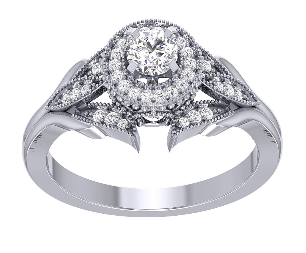 The Ava Queen of Diamonds Yellow Gold Halo Solitaire Engagement Ring For Her - Image 4