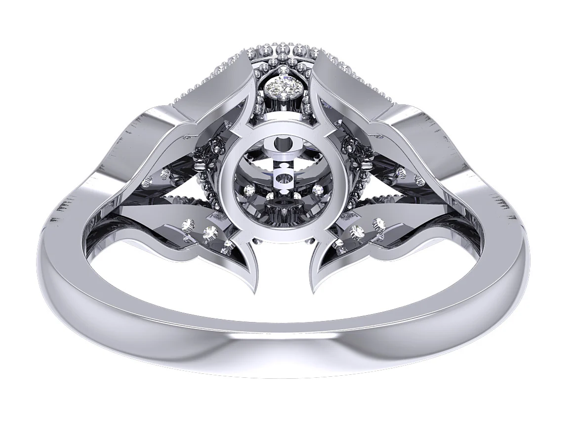 The Ava Queen of Diamonds Yellow Gold Halo Solitaire Engagement Ring For Her - Image 6