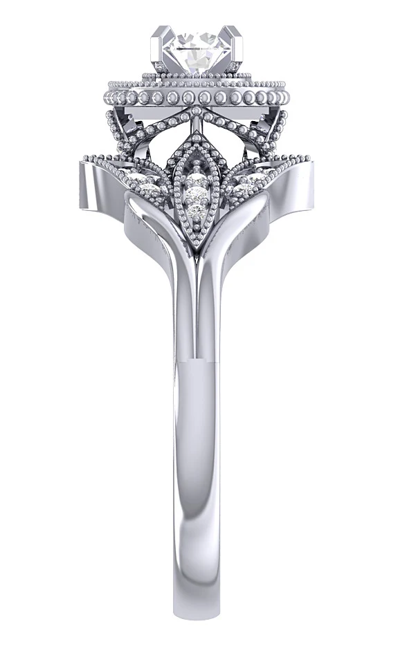 The Ava Queen of Diamonds Yellow Gold Halo Solitaire Engagement Ring For Her - Image 7