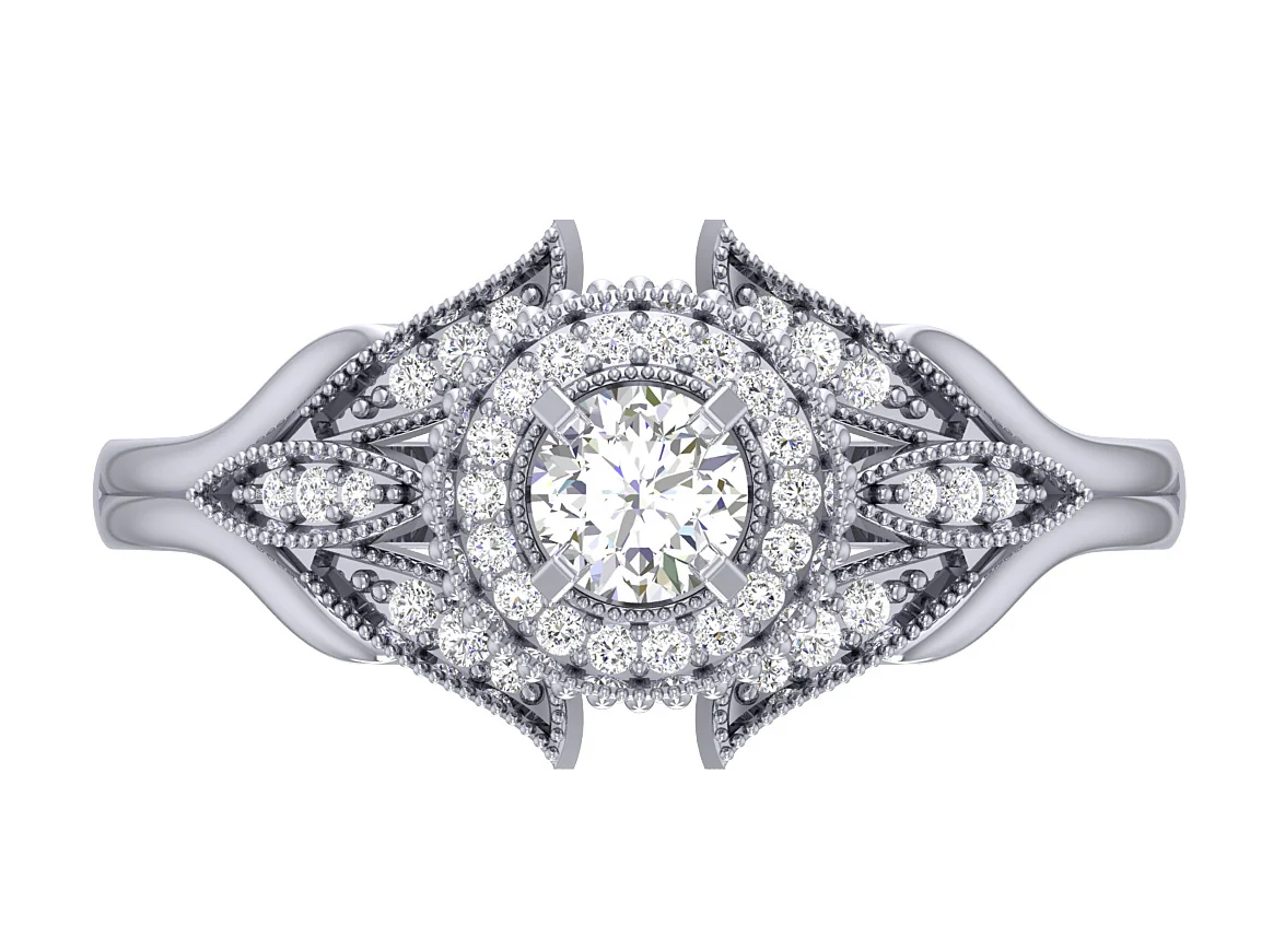 The Ava Queen of Diamonds Yellow Gold Halo Solitaire Engagement Ring For Her - Image 8