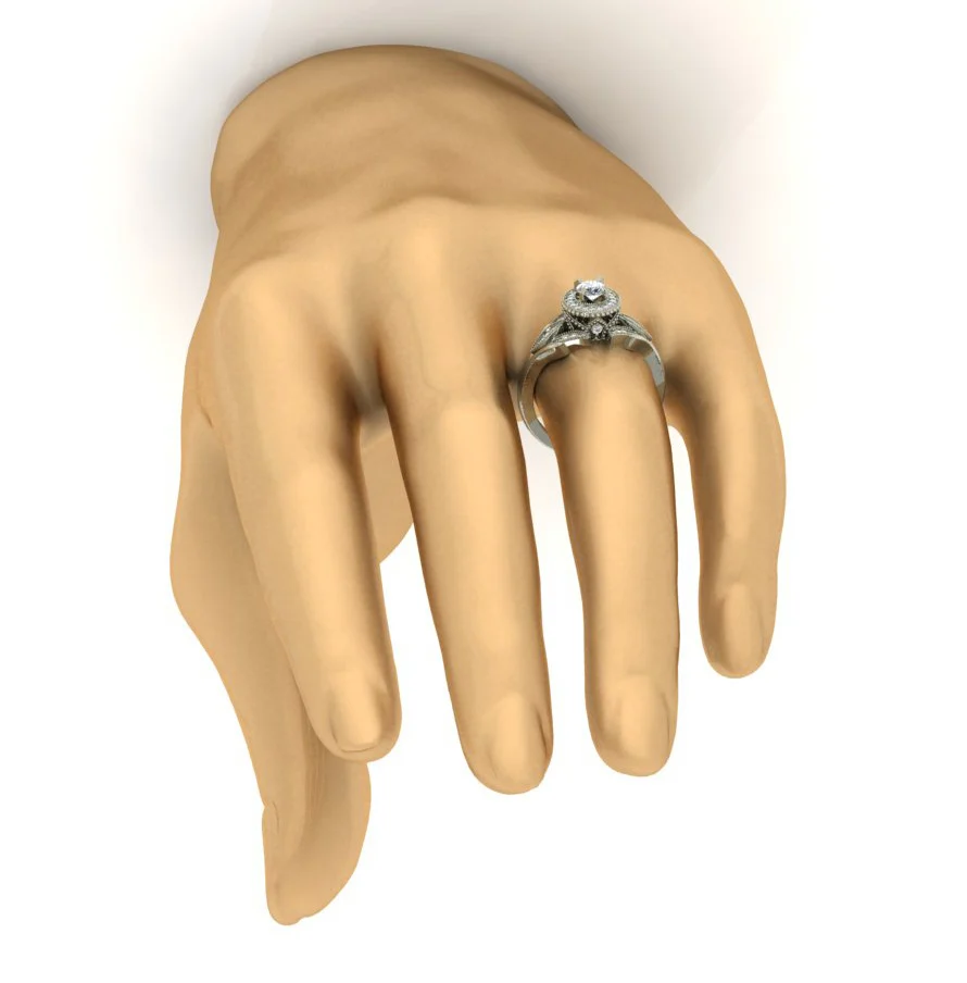 The Ava Queen of Diamonds Yellow Gold Halo Solitaire Engagement Ring For Her - Image 9