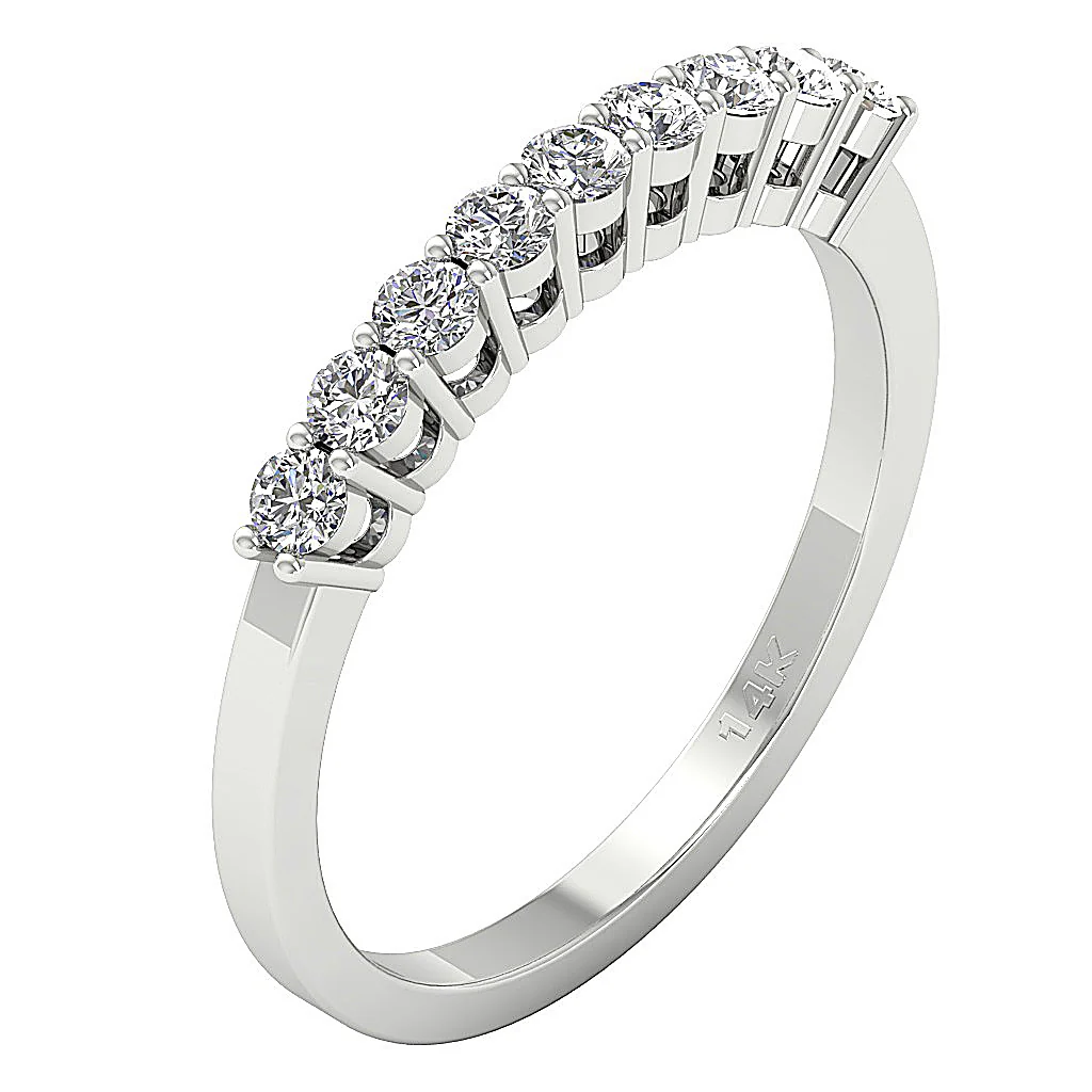 The Avah 14K White Yellow Rose Gold Natural Diamond Anniversary Ring - Image 2