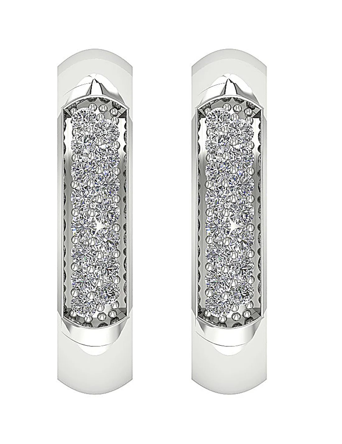 The Avery Prong Set 1.15 Carat Natural Diamond Hoop Earring 14K Yellow Gold - Image 5