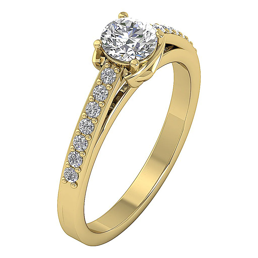 The Ayaan Unique Solitaire Engagement Ring 14k Solid Gold Genuine Diamond 5.60 mm