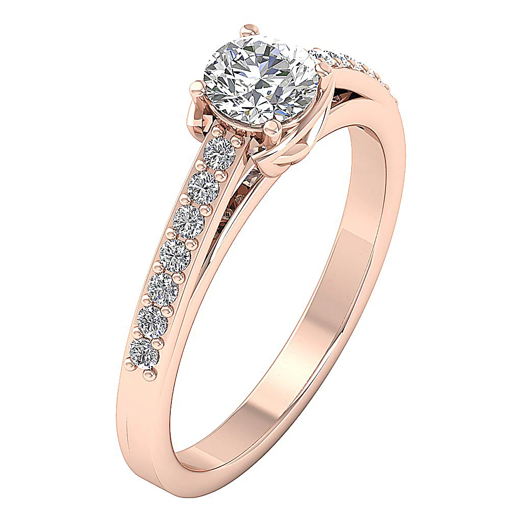 The Ayaan Unique Solitaire Engagement Ring 14k Solid Gold Genuine Diamond 5.60 mm - Image 3