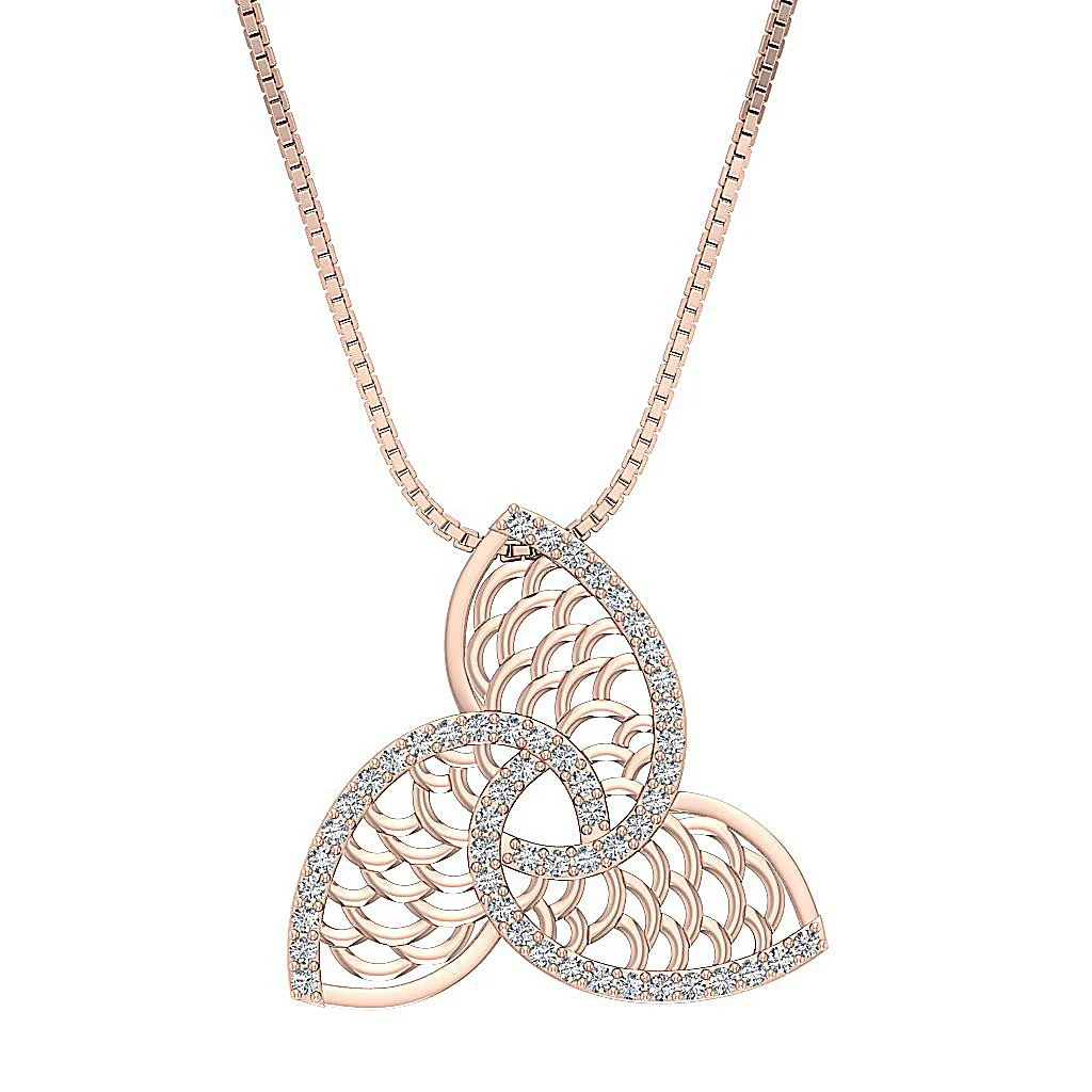 The Ayden Genuine Diamond Fashion Pendant Necklace White Yellow Rose Gold - Image 2