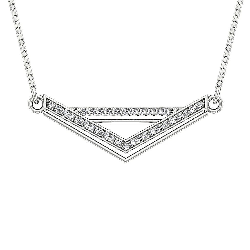 The Aziel Natural Diamond 14K Solid White Gold Fashion Pendant Necklace 30.00 MM - Image 5