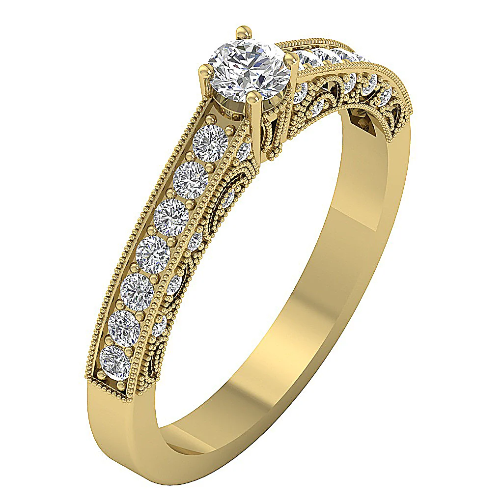The Azrael Designer Solitaire Engagement 14K White Gold Natural Diamond Ring - Image 2